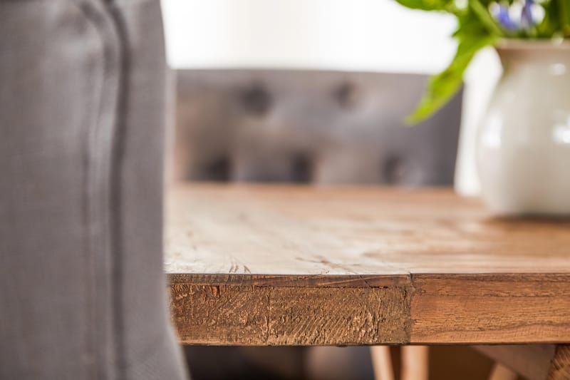 Lyon Förlängningsbar Matgrupp 200 cm med 6 Viktoria Stol - Natur/Grå/Vit - Möbler - Bord & matgrupper - Matgrupper