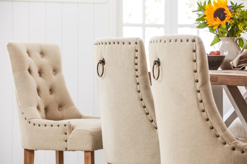 Lyon Förlängningsbar Matgrupp 200 cm med 6 Viktoria Stol - Natur/Vit/Beige - Möbler - Bord & matgrupper - Matgrupper