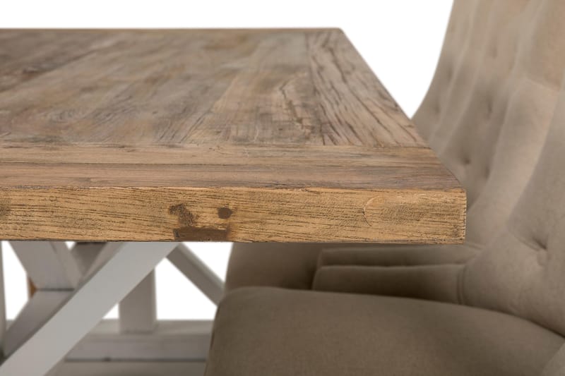 Lyon Förlängningsbar Matgrupp 200 cm med 6 Viktoria Stol - Natur/Vit/Beige - Möbler - Bord & matgrupper - Matgrupper