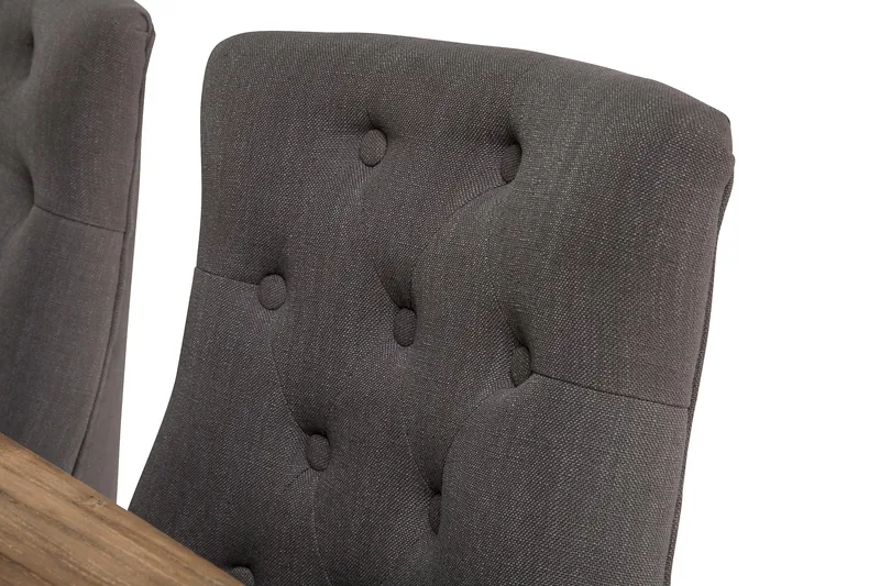 Lyon Förlängningsbar Matgrupp 200 cm med 6 Viktoria Stol - Natur/Vit/Grå - Möbler - Bord & matgrupper - Matgrupper