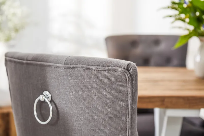 Lyon Förlängningsbar Matgrupp 200 cm med 6 Viktoria Stol - Natur/Vit/Grå - Möbler - Bord & matgrupper - Matgrupper