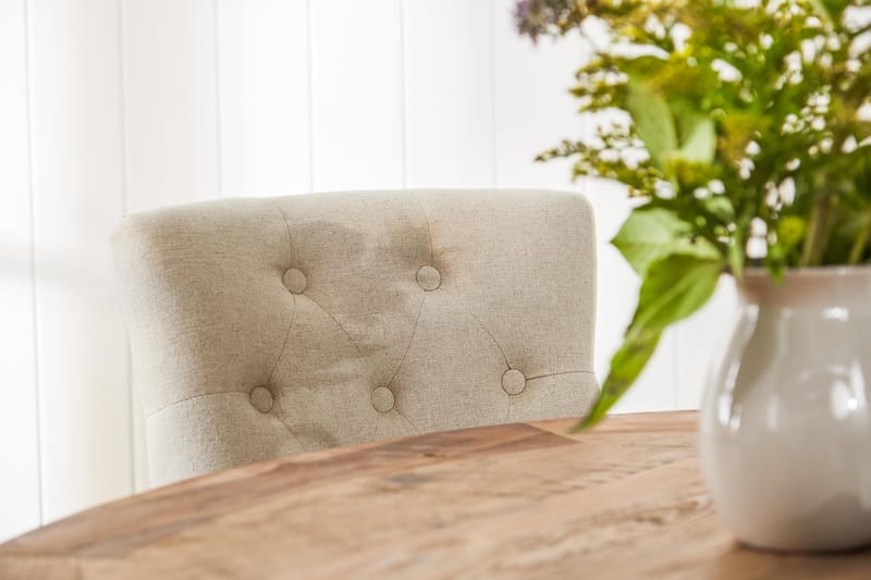 Lyon Matgrupp Ø150 cm Rund med 4 st Viktoria Stolar - Vintage Alm / Beige - Möbler - Bord & matgrupper - Matgrupper