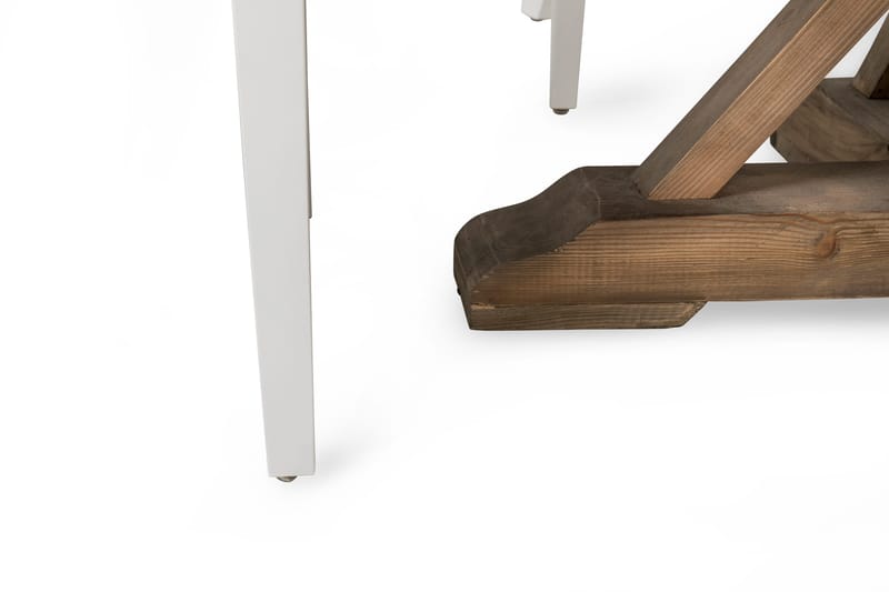 Lyon Matgrupp Ø150 cm Rund med 4 st Viktoria Stolar - Vintage Alm/Grå/Vit - Möbler - Bord & matgrupper - Matgrupper