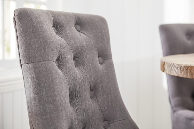 Lyon Matgrupp Ø150 cm Rund med 4 st Viktoria Stolar - Vintage Natur/Vit/Grå - Möbler - Bord & matgrupper - Matgrupper