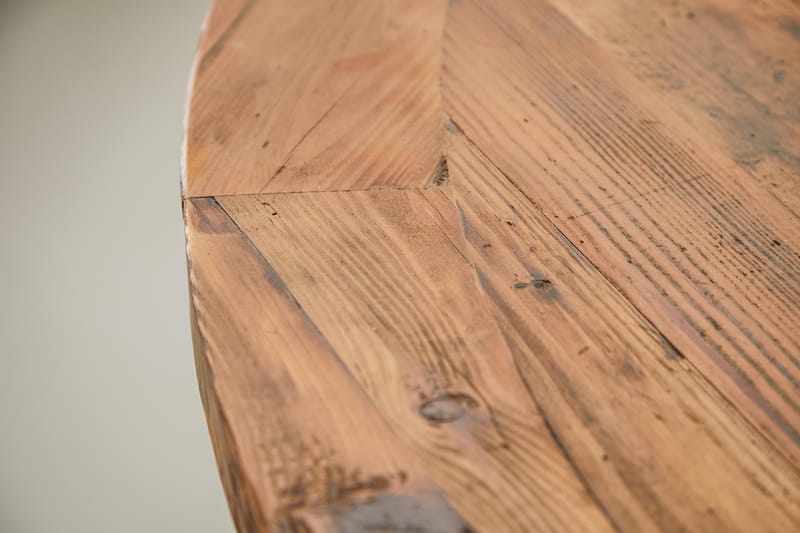 Lyon Matgrupp Ø150 cm Rund med 4 st Viktoria Stolar - Vintage Natur/Vit/Grå - Möbler - Bord & matgrupper - Matgrupper