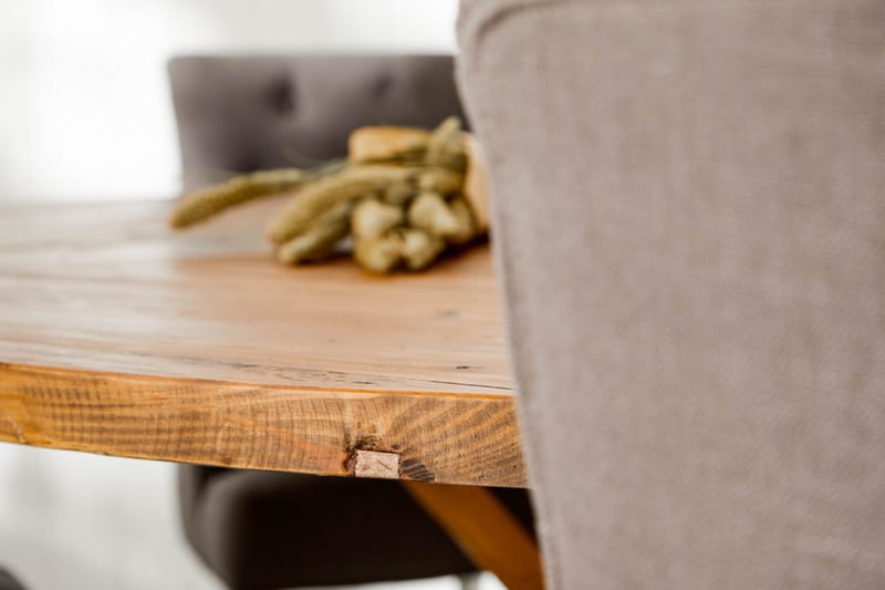 Lyon Matgrupp Ø150 cm Rund med 6 st Viktoria Stolar - Vintage Alm/Grå/Vit - Möbler - Bord & matgrupper - Matgrupper