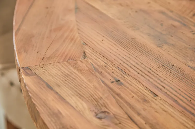 Lyon Matgrupp Ø150 cm Rund med 6 st Viktoria Stolar - Vintage Natur / Vit / Beige - Möbler - Bord & matgrupper - Matgrupper