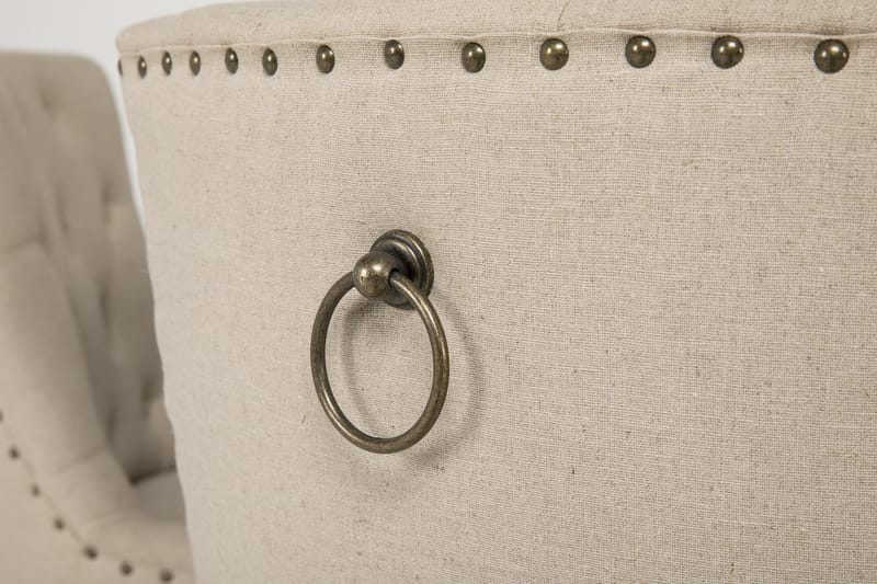 Lyon Matgrupp Ø150 cm Rund med 6 st Viktoria Stolar - Vintage Natur / Vit / Beige - Möbler - Bord & matgrupper - Matgrupper