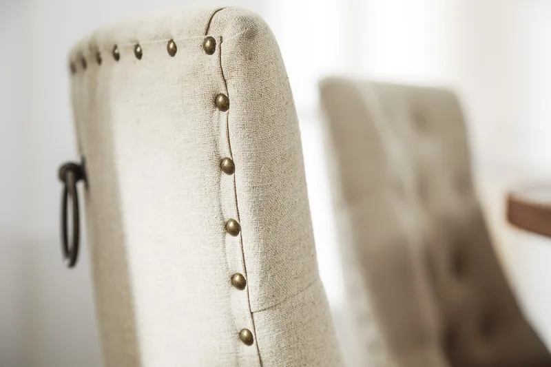 Lyon Matgrupp Ø150 cm Rund med 6 st Viktoria Stolar - Vintage Natur / Vit / Beige - Möbler - Bord & matgrupper - Matgrupper