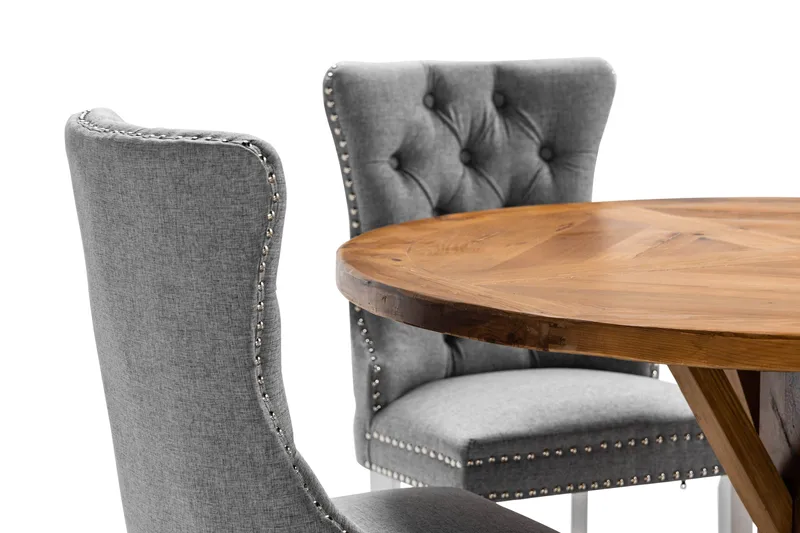 Lyon Matgrupp 120 cm Rund inkl 4 Bergviken Stolar - Brun - Möbler - Bord & matgrupper - Matgrupper