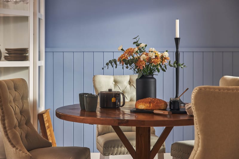 Lyon Matgrupp 120 cm Rund inkl 4 Bergviken Stolar - Brun - Möbler - Bord & matgrupper - Matgrupper