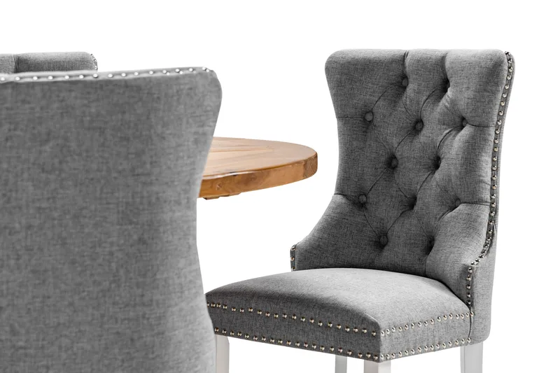 Lyon Matgrupp 120 cm Rund inkl 4 Bergviken Stolar - Brun - Möbler - Bord & matgrupper - Matgrupper