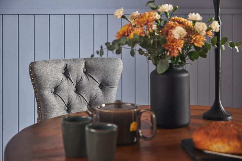 Lyon Matgrupp 120 cm Rund inkl 4 Bergviken Stolar - Brun - Möbler - Bord & matgrupper - Matgrupper