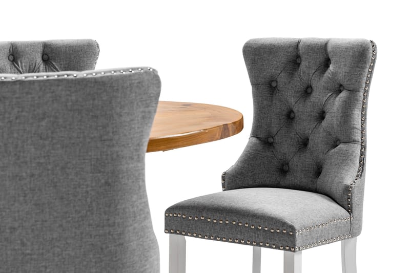 Lyon Matgrupp 120 cm Rund inkl 4 Bergviken Stolar - Brun/Vit - Möbler - Bord & matgrupper - Matgrupper