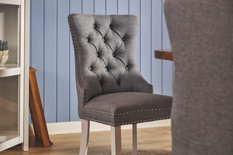 Lyon Matgrupp 120 cm Rund inkl 4 Bergviken Stolar - Brun/Vit - Möbler - Bord & matgrupper - Matgrupper