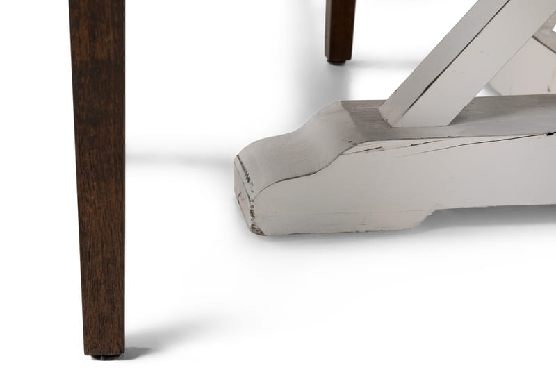 Lyon Matgrupp 150 cm Rund med 4 Tuva Fåtölj - Vintage Alm/Vit/Brun PU - Möbler - Bord & matgrupper - Matgrupper