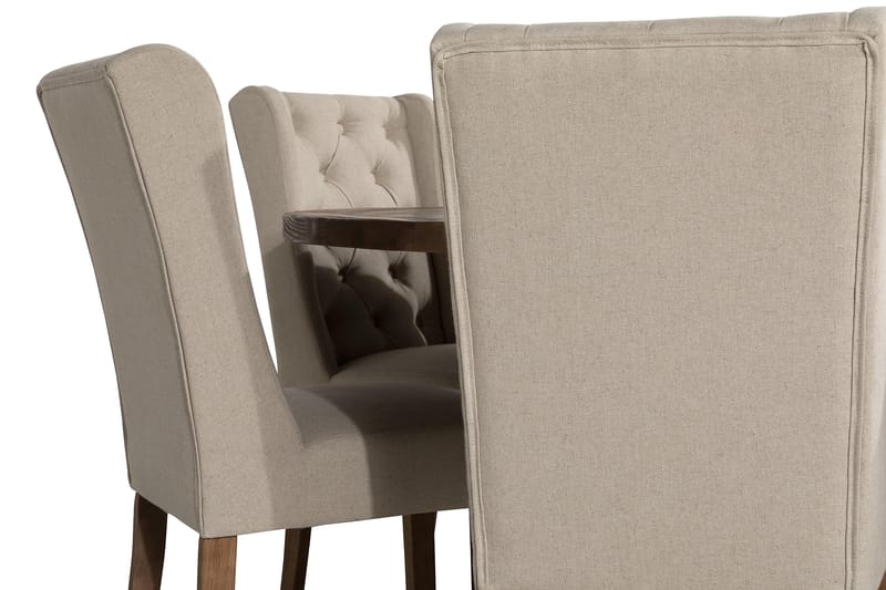 Lyon Matgrupp 150 cm Rund med 6 Irma Stol - Vintage Alm/Beige - Möbler - Bord & matgrupper - Matgrupper