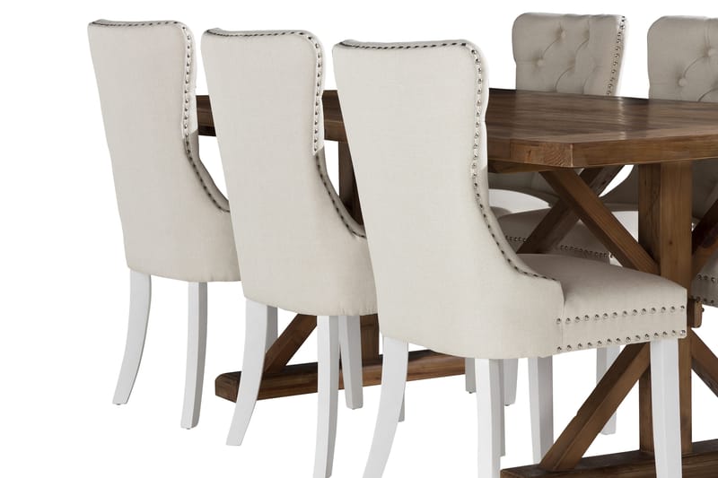 Lyon Matgrupp 200x100 cm inkl 6 Bergviken Stolar - Brun - Möbler - Bord & matgrupper - Matgrupper