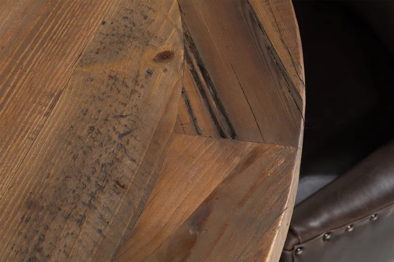 Lyon Matgrupp Rund med 4 st Tuva Fåtölj Konstläder - Trä/Vit/Svart PU - Möbler - Bord & matgrupper - Matgrupper