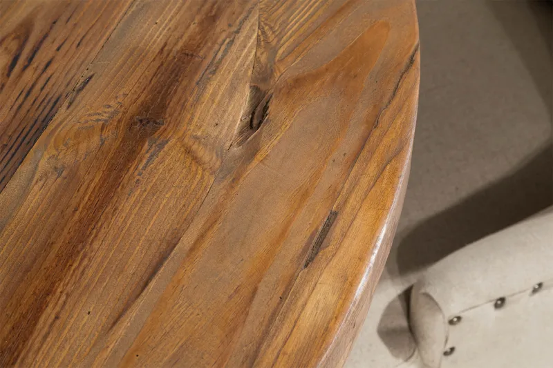 Lyon Matgrupp Rund med 4 st Viktoria Fåtölj - Trä / Beige - Möbler - Bord & matgrupper - Matgrupper