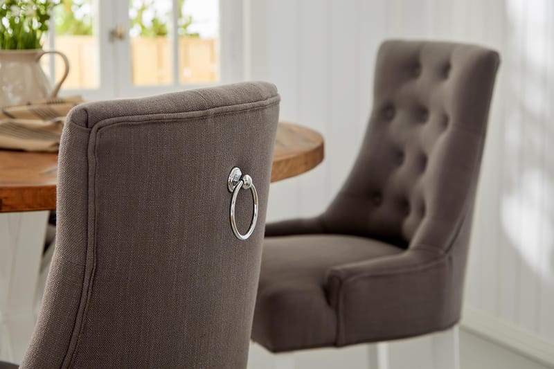 Lyon Matgrupp Rund med 4 st Viktoria Fåtölj - Trä/Vit/Grå - Möbler - Bord & matgrupper - Matgrupper