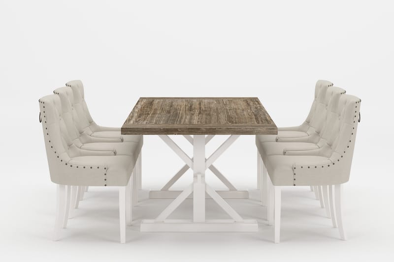 Lyon Premium Matgrupp 200-290 cm + 6 Viktoria Stolar - Beige/Brun - Möbler - Bord & matgrupper - Matgrupper