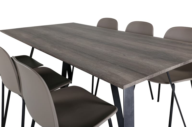Malvina Matgrupp 180 cm inkl 6 Kullersbro Stolar - Grå/Svart/Beige - Möbler - Bord & matgrupper - Matgrupper