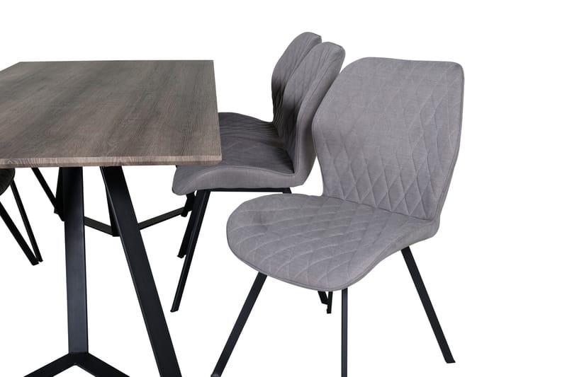 Malvina Matgrupp 180 cm inkl 6 Sumoas Stolar - Grå/Svart - Möbler - Bord & matgrupper - Matgrupper