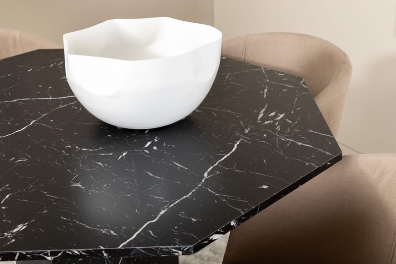 Marbs Matgrupp 110 cm Rund inkl 4 Berita Stolar - Svart/Beige - Möbler - Bord & matgrupper - Matgrupper