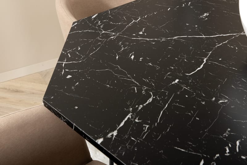 Marbs Matgrupp 110 cm Rund inkl 4 Berita Stolar - Svart/Beige - Möbler - Bord & matgrupper - Matgrupper