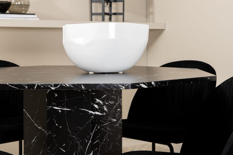 Marbs Matgrupp 110 cm Rund inkl 4 Foyos Stolar - Svart - Möbler - Bord & matgrupper - Matgrupper