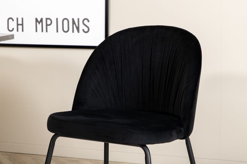 Marbs Matgrupp 110 cm Rund inkl 4 Foyos Stolar - Svart - Möbler - Bord & matgrupper - Matgrupper