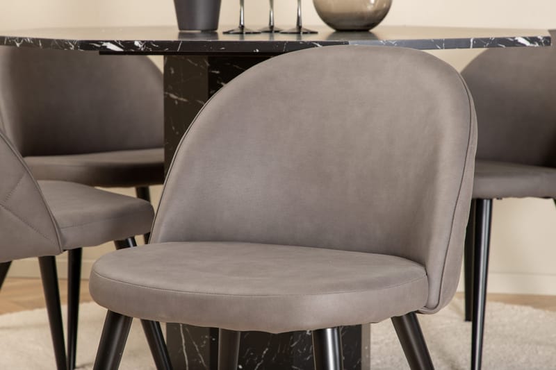 Marbs runt matbord med 4st Velvet matstol - Möbler - Bord & matgrupper - Matgrupper