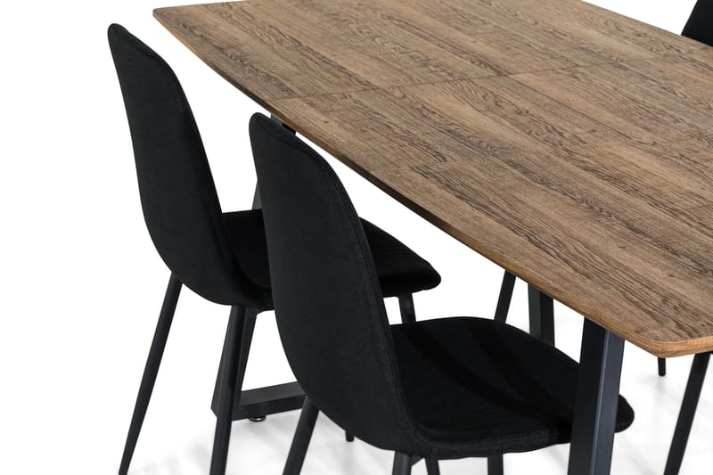 Marcelen Förlängningsbar Matgrupp 140 cm med 4 Nibe Stol - Brun/Svart - Möbler - Bord & matgrupper - Matgrupper