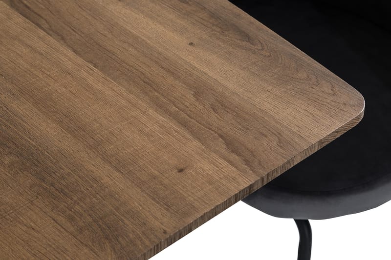 Marcelen Förlängningsbar Matgrupp 140 cm med 6 Felipe Stol - Brun/Grå/Svart - Möbler - Bord & matgrupper - Matgrupper