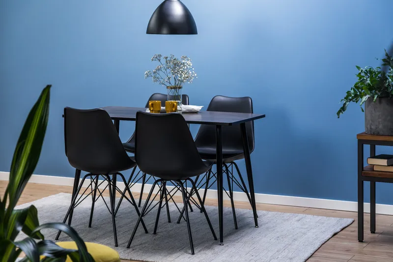 Marcelen Matgrupp 120 cm med 4 Nibe Stol - Brun/Svart - Möbler - Bord & matgrupper - Matgrupper