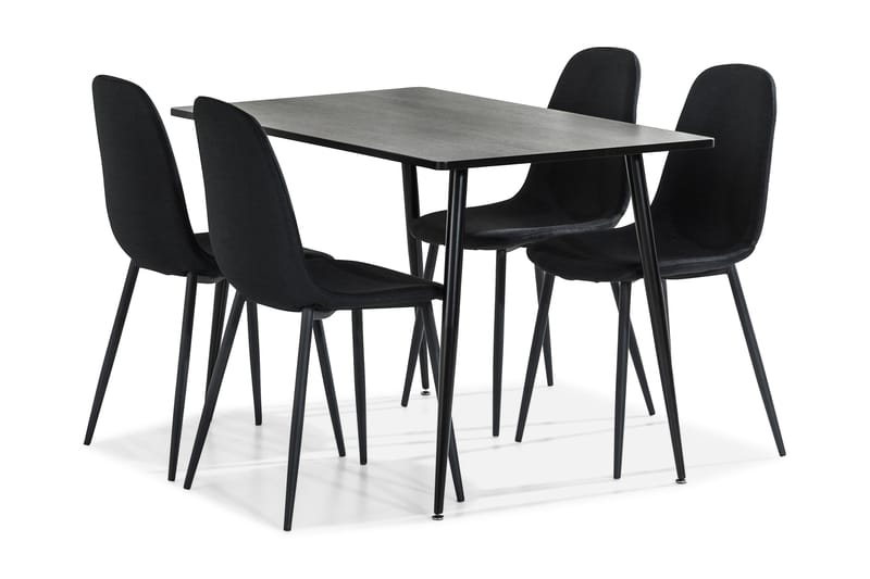Marcelen Matgrupp 120 cm med 4 Nibe Stol - Brun/Svart - Möbler - Bord & matgrupper - Matgrupper