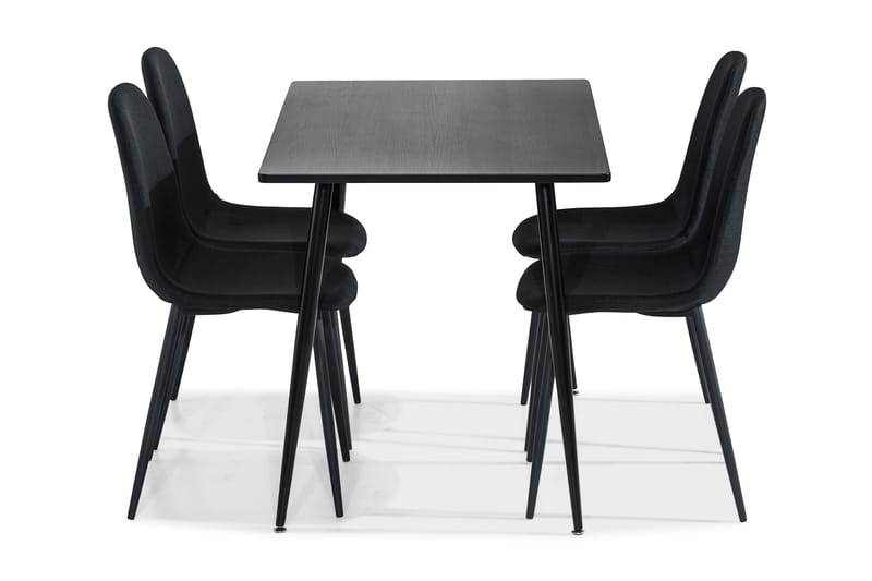 Marcelen Matgrupp 120 cm med 4 Nibe Stol - Brun/Svart - Möbler - Bord & matgrupper - Matgrupper