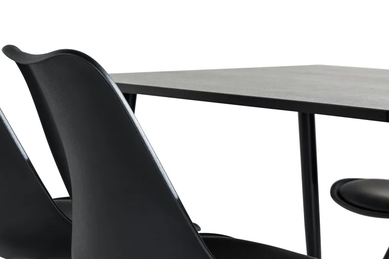 Marcelen Matgrupp 120 cm med 4 Nibe Stol - Brun/Svart - Möbler - Bord & matgrupper - Matgrupper