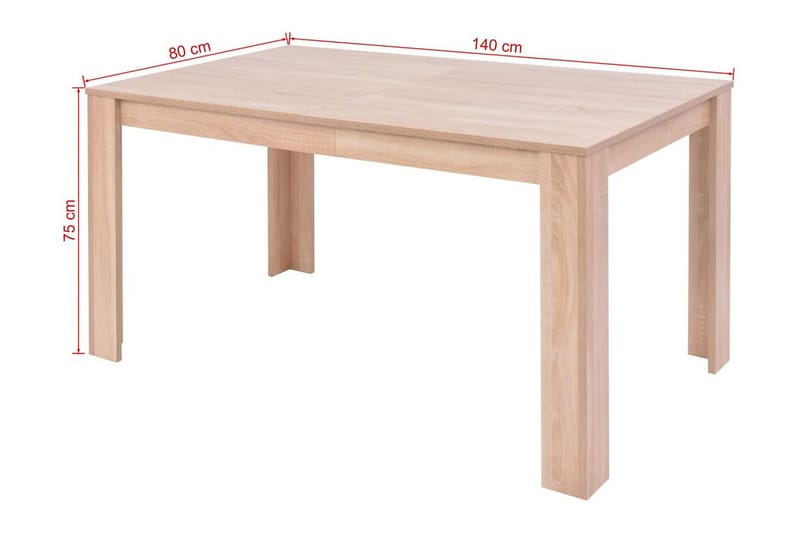 Matbord och matstolar 7 delar konstläder ek gräddvit - Brun - Möbler - Bord & matgrupper - Matgrupper