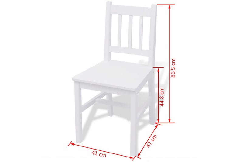 Matbord och stolar 3 delar furu vit - Vit - Matgrupper