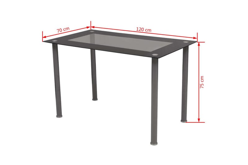 Matbord och stolar 5 delar svart - Svart - Möbler - Bord & matgrupper - Matgrupper