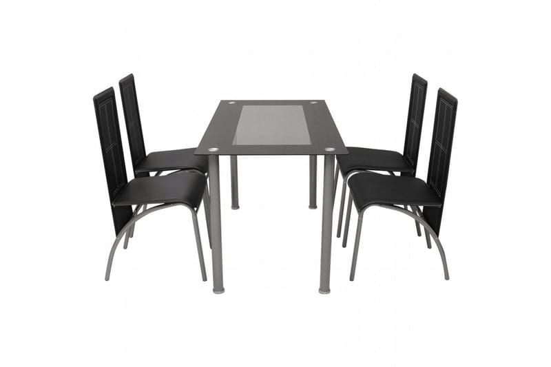 Matbord och stolar 5 delar svart - Svart - Möbler - Bord & matgrupper - Matgrupper