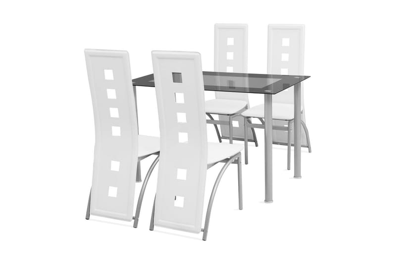 Matbord och stolar 5 delar vit - Flerfärgad - Möbler - Bord & matgrupper - Matgrupper