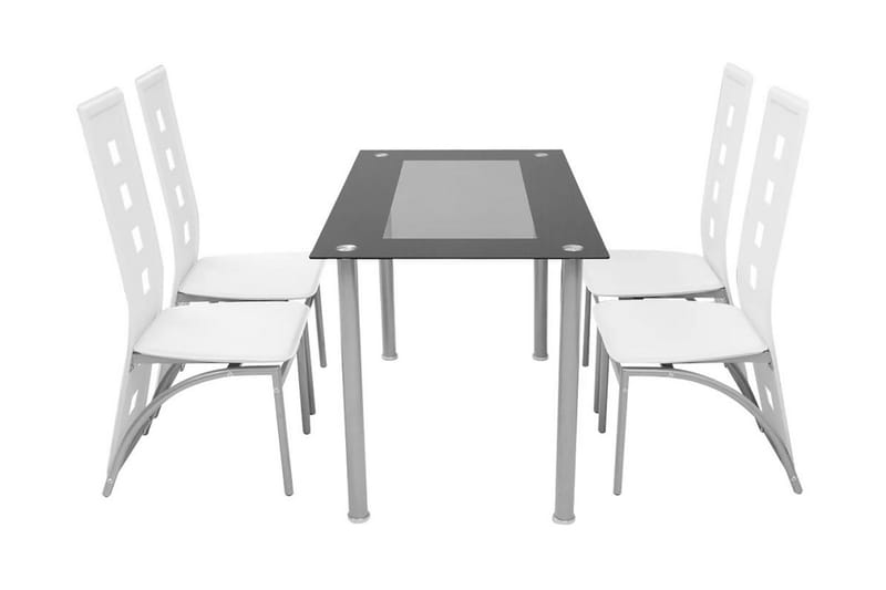 Matbord och stolar 5 delar vit - Flerfärgad - Möbler - Bord & matgrupper - Matgrupper
