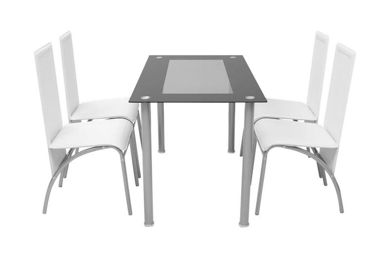 Matbord och stolar 5 delar vit - Flerfärgad - Möbler - Bord & matgrupper - Matgrupper