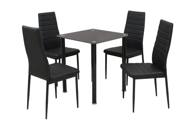 Matbord och stolar fem delar svart - Svart - Matgrupper