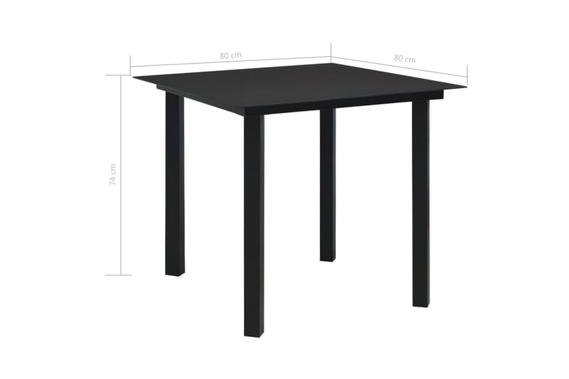 Matgrupp för trädgården 5 delar svart glas och stål - Svart - Möbler - Bord & matgrupper - Matgrupper