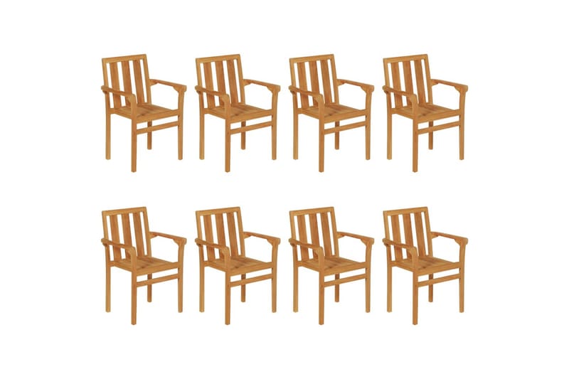 Matgrupp för trädgården 9 delar massivt teakträ - Brun - Möbler - Bord & matgrupper - Matgrupper