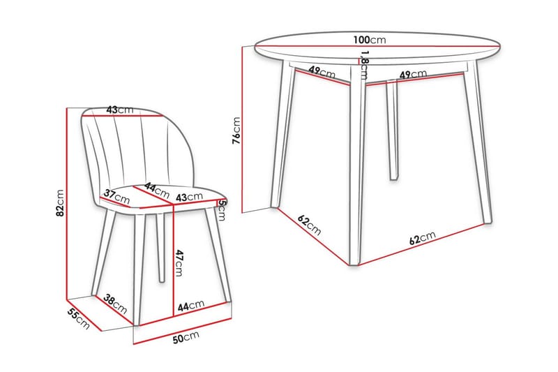 Matgrupp - Rosa - Möbler - Bord & matgrupper - Matgrupper